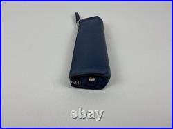 Hermes Piccolo Chevre Leather Pen Case Pouch Blue Bleu de Malte Box Ribbon EUC