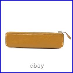 Hermes Piccolo Pen Case Khaki Leather Silver Fittings Used B Grade Hermes Piccolo Pen Case Khaki Leather Silver Fittings Used B Grade
