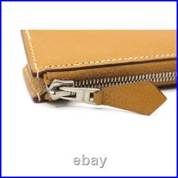 Hermes Piccolo Pen Case Khaki Leather Silver Fittings Used B Grade Hermes Piccolo Pen Case Khaki Leather Silver Fittings Used B Grade