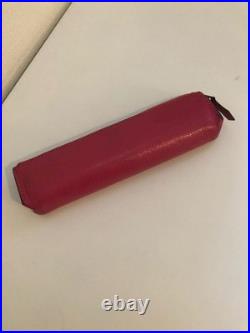 Hermes Piccolo Pink Pen Case Lipstick Purse Shocking Pink Used