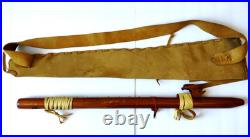 High Spiritis F# Turquoise Inlay Native American Flute with Leather Hide Case