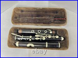 Historic-Vintage Wooden Flute With Wooden Case