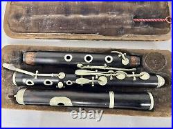Historic-Vintage Wooden Flute With Wooden Case
