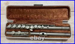 Hoh Silver Metal Flute with Case, Needs Repair, Disassembled, Used