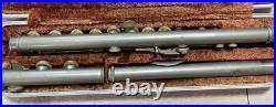 Hoh Silver Metal Flute with Case, Needs Repair, Disassembled, Used