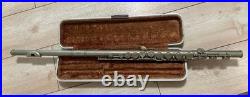 Hoh Silver Metal Flute with Case, Needs Repair, Disassembled, Used