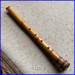 Japanese Instrument Shakuhachi vertical bamboo flute 20.6inch Chikuzan Sign