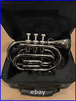 Jean Baptiste Model JBPT384B Pocket Piccolo Trumpet Gunmetal Black with Case