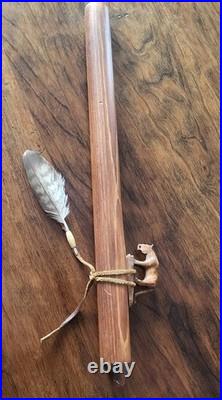 Jonah Thompson 17.5 Mountain Lion Navajo Cedar Flute. Ultra Rare Model