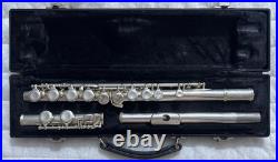 Jupiter Carnegie XL Flute Emerson USA Silver Open Hole Flute Black Hard Case