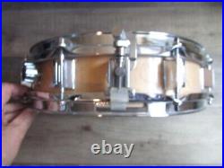 LUDWIG ROCKER ELITE PICCOLO 3x13 NATURAL MAPLE SNARE DRUM (USED) GOOD WIRE