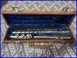 Lark Flute M4006 Silver Tone Musical Instrument In Hard Case Fast Ship USA 1980