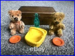 Lot 2 RARE ANTIQUE MINIATURE 2.5 SCHUCO PICCOLO BEARS PINK & GOLD Buy Now