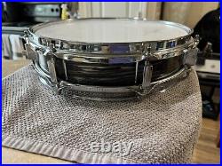 Ludwig Rocker elite piccolo snare drum Black Oyster Pearl re-wrapped 13 x 3