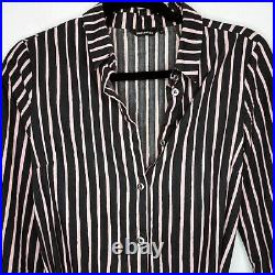 Marimekko Trina Piccolo Shirt Dress Blue Pink Stripe Belted Pockets Anthro 34 2