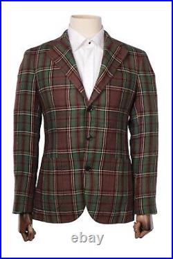 Men's SALVATORE PICCOLO Napoli Check Blazer Sport Coat Size IT 48 UK 38