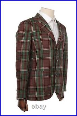 Men's SALVATORE PICCOLO Napoli Check Blazer Sport Coat Size IT 48 UK 38