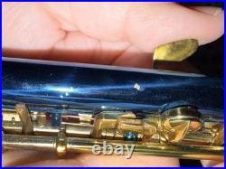 Mendini by Cecilio Blue/Gold Piccolo Flute Key of C Closed Hole with Case WORKS