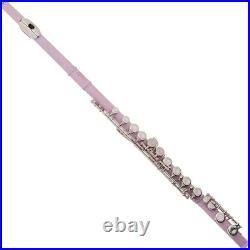 Mendini by Cecilio C Flute 16 Key Close Hole Beginner Kit with Case & Book, Pink