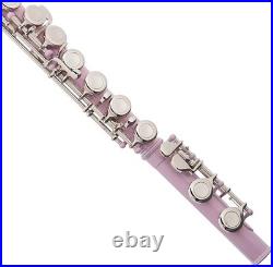 Mendini by Cecilio C Flute 16 Key Close Hole Beginner Kit with Case & Book, Pink