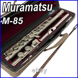 Muramatsu M-85 Flute Silver with Hard Case Soft Case Cleaning Rod Used Japan