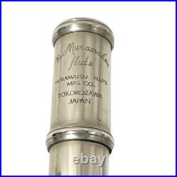 Muramatsu M-85 Flute Silver with Hard Case Soft Case Cleaning Rod Used Japan