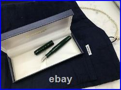 Nakaya Platinum Cigar Piccolo Urushi Lacque Green Fountain Pen 14k XF + 5x Pouch