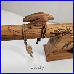 Native American Style Flute Western Cedar 22 Inch Woodburning Kokopelli