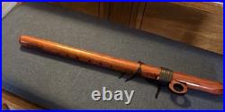 Native American style wood flute, Key of F# 432, earth frequency, leather