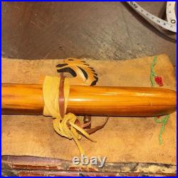 Native Flute High Spirits With 100 Year Old Leather Bag Great Piece
