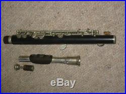 Old wooden piccolo flute in C Boehm system Zalud