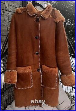 PICCOLO MONDO PELLE Shearling Jacket Coat Womens XL