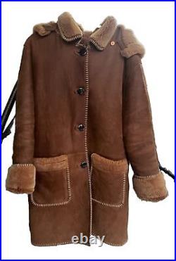 PICCOLO MONDO PELLE Shearling Jacket Coat Womens XL