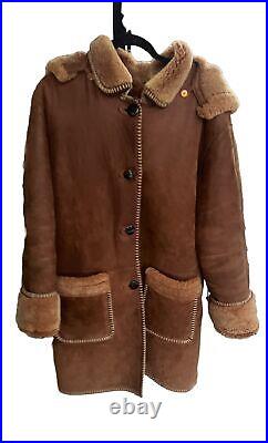 PICCOLO MONDO PELLE Shearling Jacket Coat Womens XL