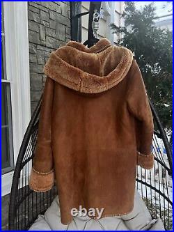 PICCOLO MONDO PELLE Shearling Jacket Coat Womens XL