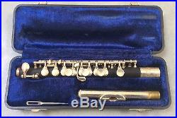 P. J. Hardy Elkhart IN Wooden Piccolo withHard Case & Cleaning Rod Nice