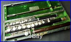 Pair Rudall Carte Flute & Piccolo 23 Berners street London wooden flute