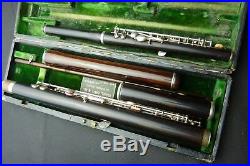 Pair Rudall Carte Flute & Piccolo 23 Berners street London wooden flute