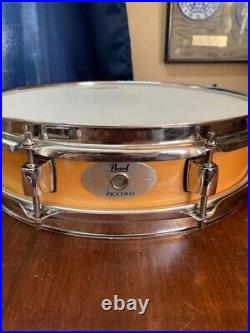 Pearl 13x3 Blond Maple Piccolo Snare Drum Used- Great Shape Remo & Evans Heads