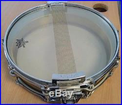 Pearl 14 Brass Shell Piccolo Snare Drum with Super Hoops Free P&P