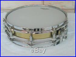 Pearl 14x3.5 Brass Free-Floating Piccolo Snare Drum. VG