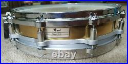 Pearl 3.5x14 Brass Free Floating Piccolo Metal Snare Drum USED Very Good