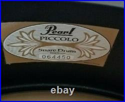 Pearl Black 13 x 3 Steel Piccolo Snare Drum S1330B with Remo Heads NICE