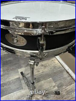 Pearl Black And Chrome Piccolo Snare Drum 13x3 With Pearl S930 Snare Stand Used