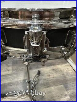 Pearl Black And Chrome Piccolo Snare Drum 13x3 With Pearl S930 Snare Stand Used