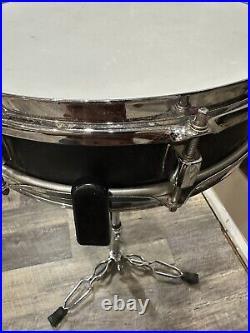 Pearl Black And Chrome Piccolo Snare Drum 13x3 With Pearl S930 Snare Stand Used