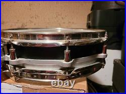 Pearl Black Steel Shell 3.5x14 Free Floating Piccolo Snare Drum Stainless Rims