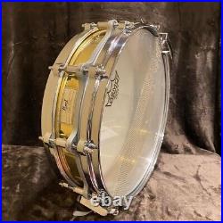 Pearl Free Floating Piccolo Brass Snare Drum 14x3.5 Made in Japan