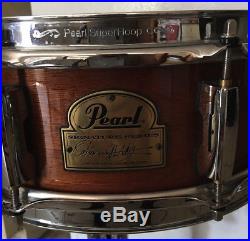 Pearl Omar Hakim Power Piccolo 13 x 5 African Mahogany Snare Puresound Wires Ex+
