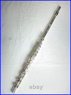 Pearl PF-525 Flute Silver Plate Brillante withhard case from JAPAN